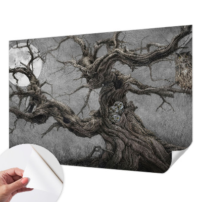 3D fototapet med motiv av en mystisk uggla