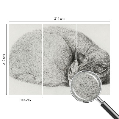 Fototapet för barn med motiv av en kurad katt