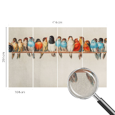 Självhäftande fototapet Fåglar på en gren