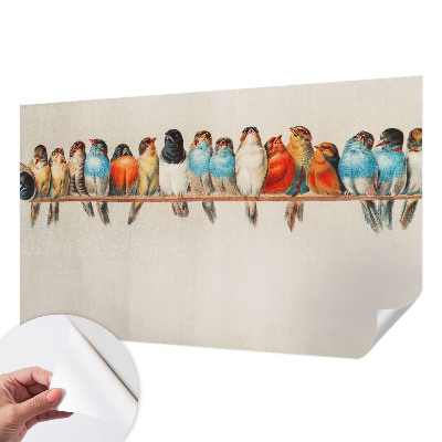 Självhäftande fototapet Fåglar på en gren