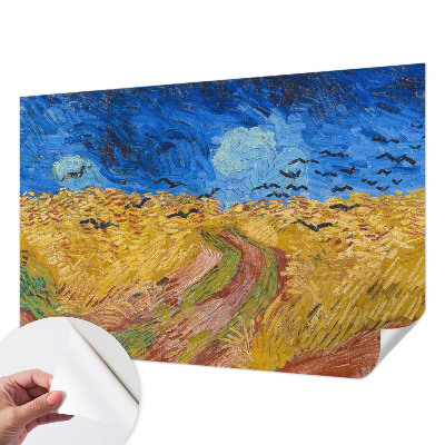 3D fototapet med motiv av ett fältlandskap