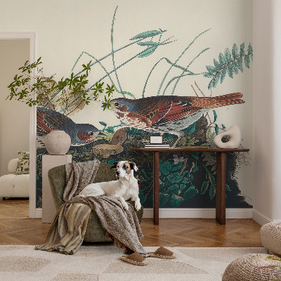 Fototapet barnrum med naturmotiv som skapar en lugn och lekfull atmosfär