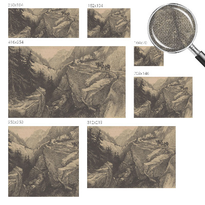 3D fototapet med motiv av pittoreska berg