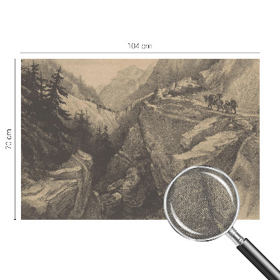 3D fototapet med motiv av pittoreska berg
