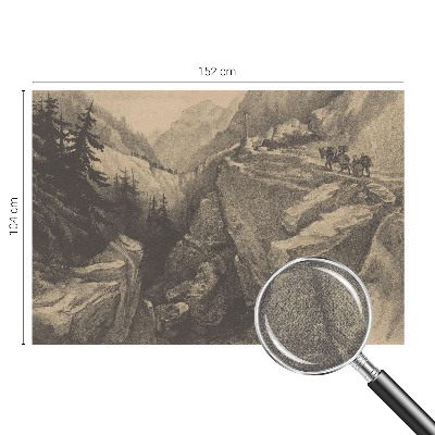 3D fototapet med motiv av pittoreska berg
