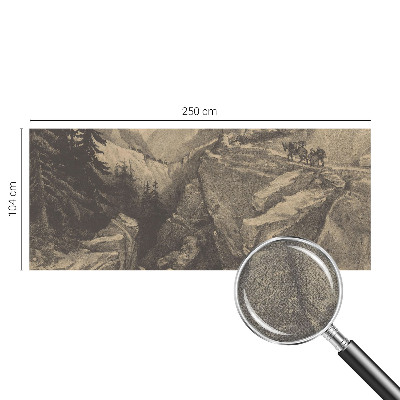 3D fototapet med motiv av pittoreska berg