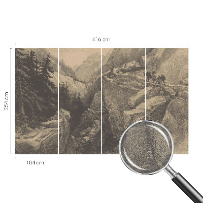 3D fototapet Pittoreska berg