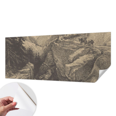 3D fototapet med motiv av pittoreska berg