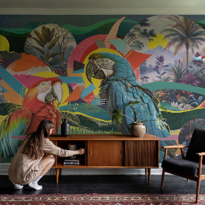 Fototapet barn Exotiska fåglar