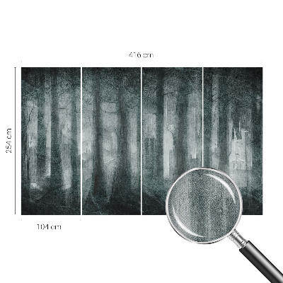 Fototapet barnrum med motiv av en mystisk skog