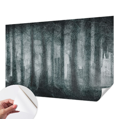 Fototapet barnrum med motiv av en mystisk skog