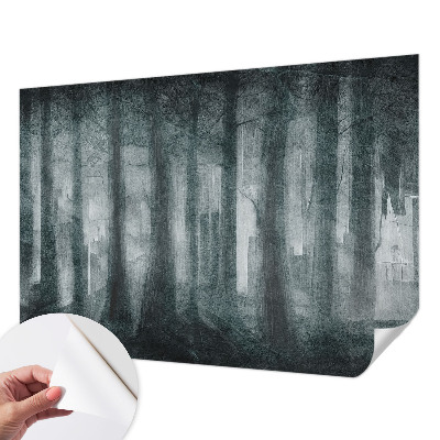 Fototapet barnrum med motiv av en mystisk skog