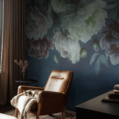 Självhäftande fotovägg med blommigt mönster i elegant design