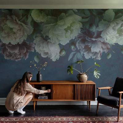 Självhäftande fotovägg med blommigt mönster i elegant design