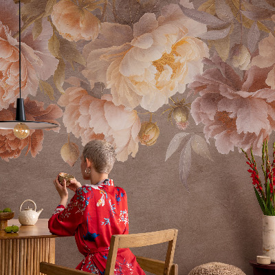 Peel and stick fototapet med blommönster i elegant utförande