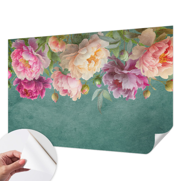Fototapet för barn med ett blommönster som ger ett mjukt och lekfullt uttryck
