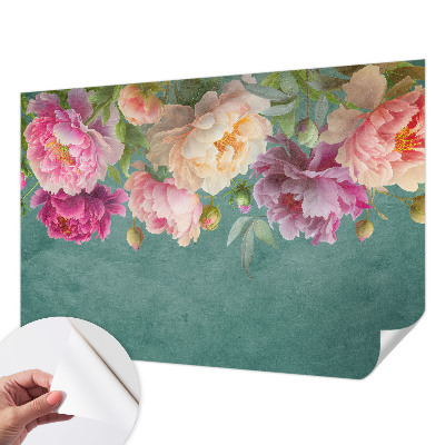 Fototapet för barn med ett blommönster som ger ett mjukt och lekfullt uttryck