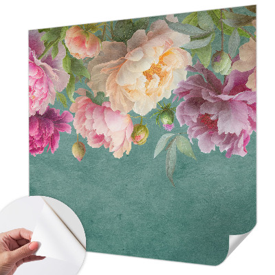 Fototapet för barn med ett blommönster som ger ett mjukt och lekfullt uttryck