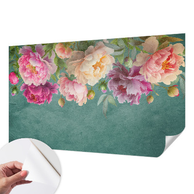 Fototapet för barn med ett blommönster som ger ett mjukt och lekfullt uttryck