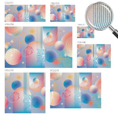 Peel and stick fototapet med färgglad abstrakt design