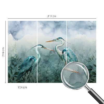 3D fototapet med motiv av naturens fåglar