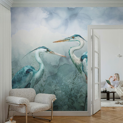 3D fototapet med motiv av naturens fåglar