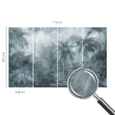 Fototapet barnrum med motiv av tropisk vegetation