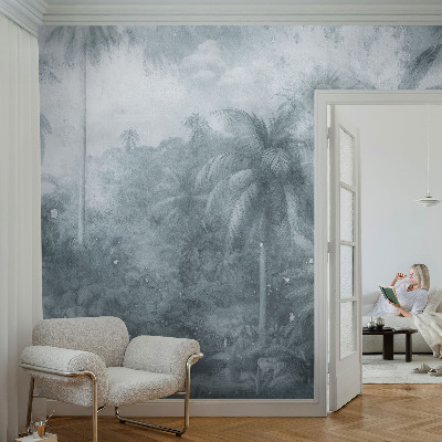 Fototapet barnrum med motiv av tropisk vegetation