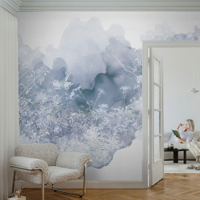Självhäftande fototapet med motiv av en blomsteräng