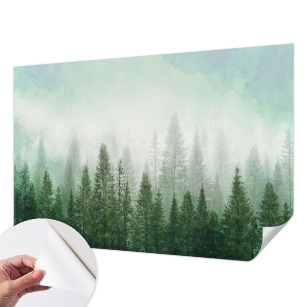 Peel and stick fototapet Varg i skogen