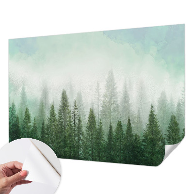 Peel and stick fototapet Varg i skogen