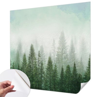 Peel and stick fototapet Varg i skogen