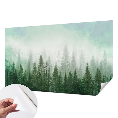 Peel and stick fototapet Varg i skogen