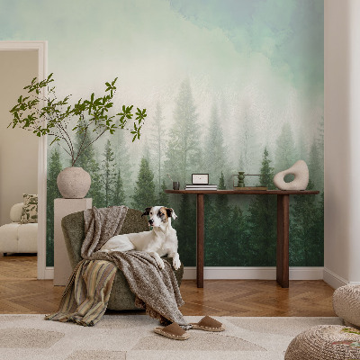 Peel and stick fototapet Varg i skogen