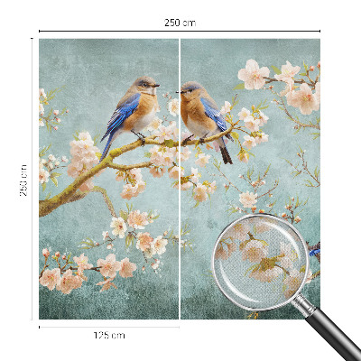 3D fototapet Vårfåglar