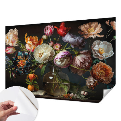 Fototapet barnrum med motiv av en blombukett