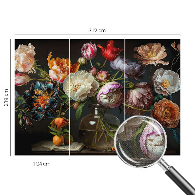 Fototapet barnrum med motiv av en blombukett