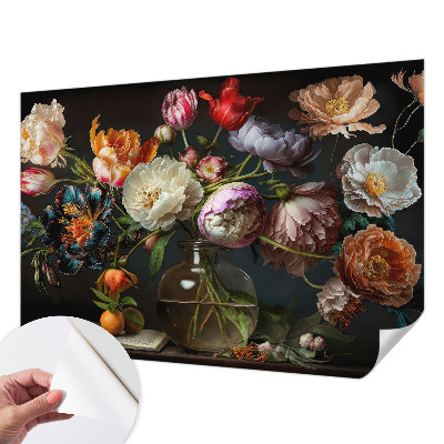 Fototapet barnrum med motiv av en blombukett