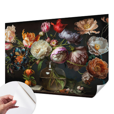 Fototapet barnrum med motiv av en blombukett
