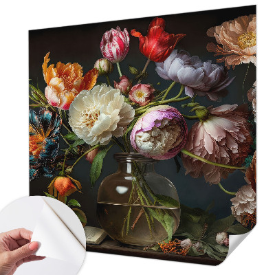 Fototapet barnrum med motiv av en blombukett