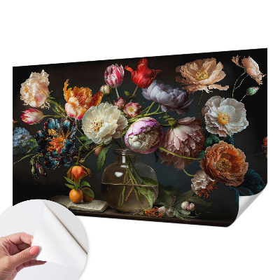 Fototapet barnrum med motiv av en blombukett