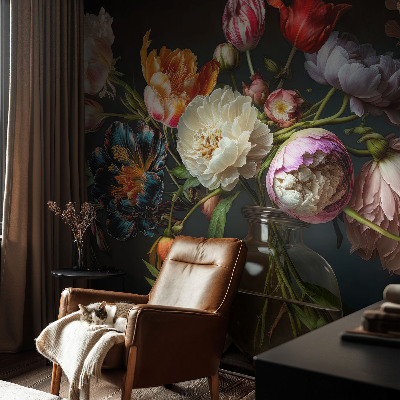 Fototapet barnrum med motiv av en blombukett