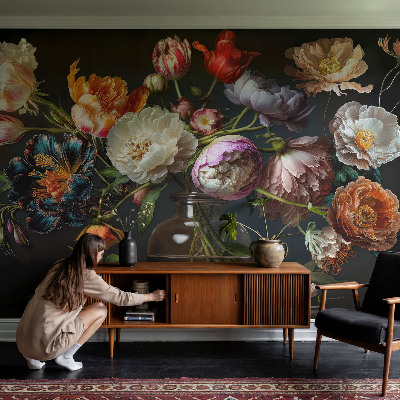Fototapet barnrum med motiv av en blombukett