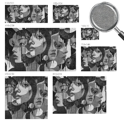 Självhäftande fotovägg Kvinnors ansikten