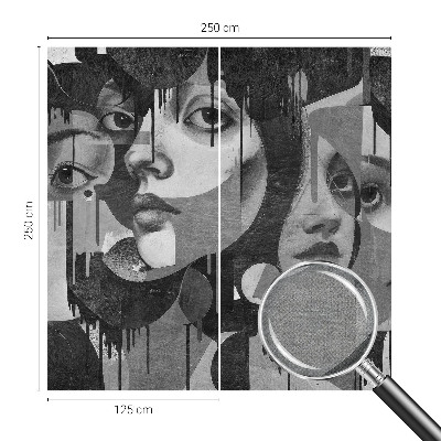 Självhäftande fotovägg Kvinnors ansikten