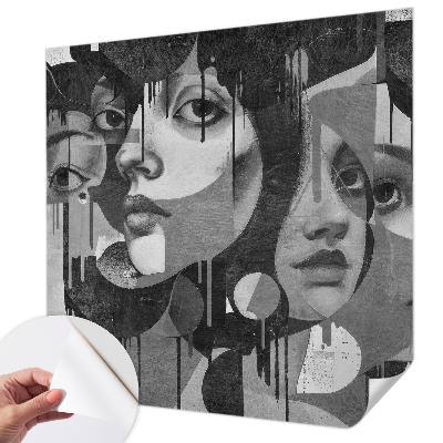Självhäftande fotovägg Kvinnors ansikten