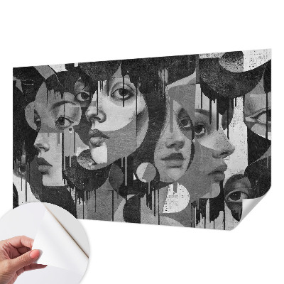 Självhäftande fotovägg Kvinnors ansikten