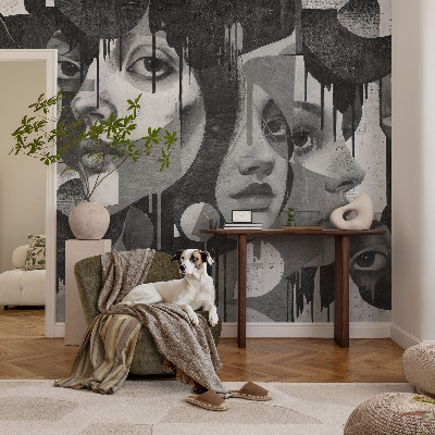 Självhäftande fotovägg Kvinnors ansikten