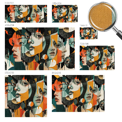 Peel and stick fototapet Färgglada ansikten