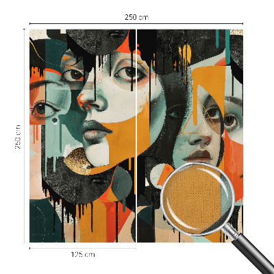 Peel and stick fototapet Färgglada ansikten